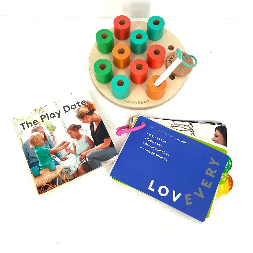 Lovevery Montessori Stacking Toy Looker Play Kit Guide Play Date Book Bundle